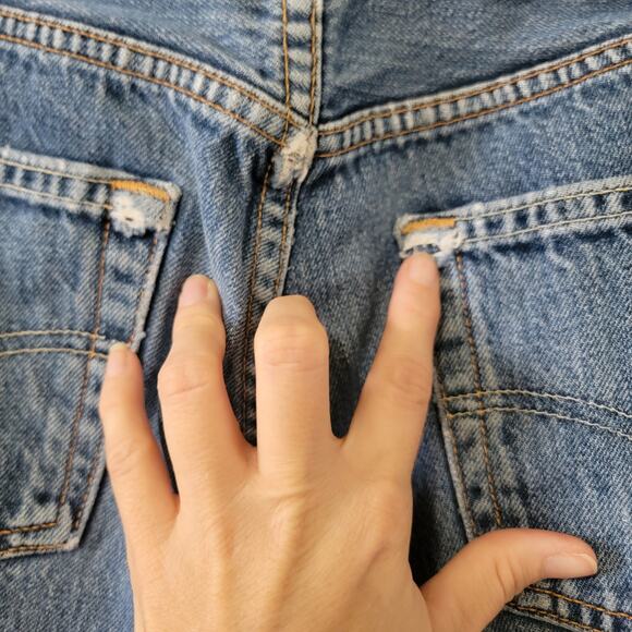 Selvedge Levi Button Fly MADE IN USA 100% Cotton Original Jeans Women's W28 L30 - Picture 7 of 16